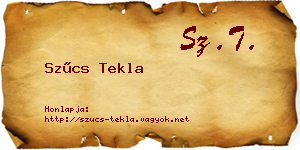 Szűcs Tekla névjegykártya