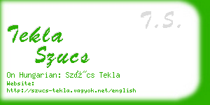 tekla szucs business card